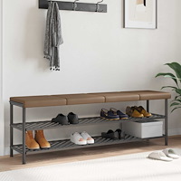 vidaXL Bänk kudde 4 st Konstläder Cappuccino Djup 35 cm