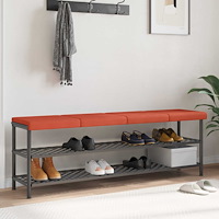 vidaXL Bänk kudde 4 st manchester Röd orange Djup 35 cm
