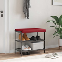 vidaXL Bänk kudde Konstläder Vinröd Djup 35 cm