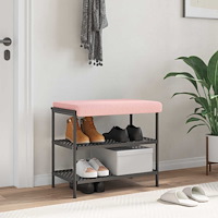vidaXL Bänk kudde Sherpa tyg Rosa Djup 35 cm