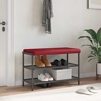 vidaXL Bänk kudde Konstläder Vinröd Djup 35 cm