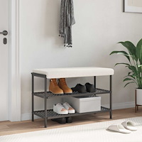vidaXL Bänk kudde Sherpa tyg Gräddvit Djup 35 cm