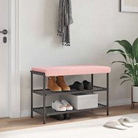 vidaXL Bänk kudde Sherpa tyg Rosa Djup 35 cm