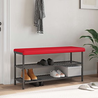 vidaXL Bänk kudde Konstläder Röd Djup 35 cm