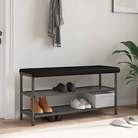 vidaXL Bänk kudde Konstläder Svart Djup 35 cm