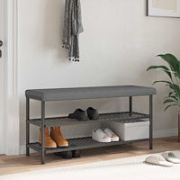 vidaXL Bänk kudde Mikrofiber Mörkgrå Djup 35 cm