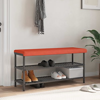 vidaXL Bänk kudde manchester Röd orange Djup 35 cm