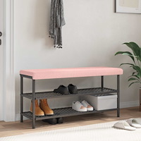 vidaXL Bänk kudde Sherpa tyg Rosa Djup 35 cm