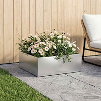 vidaXL Trädgårdsplanterare Silver 60 x 60 x 20 cm Galvaniserat stål