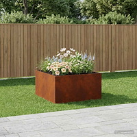 vidaXL Trädgårdsplanterare Rostig 80 x 80 x 40 cm Väderbeständig stål