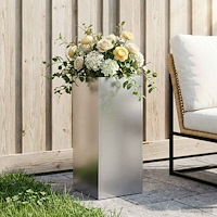 vidaXL Trädgårdsplanterare Silver 20 x 20 x 40 cm Rostfritt stål