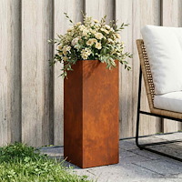 vidaXL Trädgårdsplanterare Rostig 20 x 20 x 50 cm Väderbeständig stål