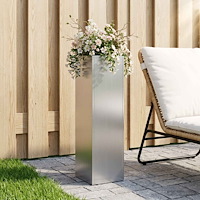 vidaXL Trädgårdsplanterare Silver 20 x 20 x 75 cm Galvaniserat stål