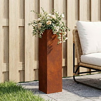 vidaXL Trädgårdsplanterare Rostig 20 x 20 x 75 cm Väderbeständig stål
