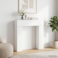 vidaXL Eldstadsram Vit 102 x 18 x 100,5 cm Konstruerat trä