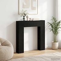 vidaXL Eldstadsram Svart ek 102 x 18 x 100,5 cm Konstruerat trä