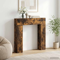 vidaXL Eldstadsram Rökt ek 102 x 18 x 100,5 cm Konstruerat trä