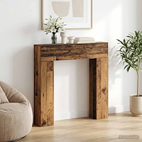 vidaXL Eldstadsram Gammalt trä 102 x 18 x 100,5 cm Konstruerat trä