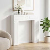 vidaXL Eldstadsram Vit 102 x 18 x 100,5 cm Konstruerat trä