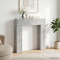 vidaXL Eldstadsram Betonggrå 102 x 18 x 100,5 cm Konstruerat trä