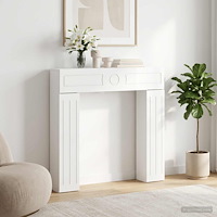 vidaXL Eldstadsram Vit högglans 102 x 18 x 100,5 cm Konstruerat trä