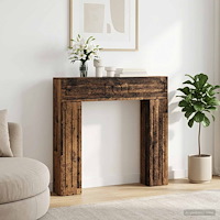 vidaXL Eldstadsram Gammalt trä 102 x 18 x 100,5 cm Konstruerat trä