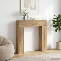 vidaXL Eldstadsram Artisan-ek 102 x 18 x 100,5 cm Konstruerat trä