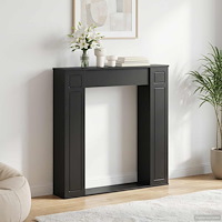 vidaXL Eldstadsram Svart 100 x 20 x 100 cm Konstruerat trä