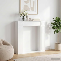 vidaXL Eldstadsram Vit högglans 100 x 20 x 100 cm Konstruerat trä