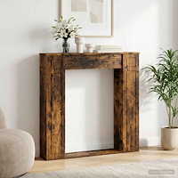 vidaXL Eldstadsram Rökt ek 100 x 20 x 100 cm Konstruerat trä