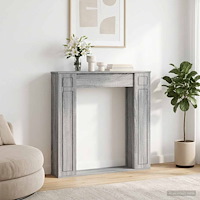vidaXL Eldstadsram Grå Sonoma 100 x 20 x 100 cm Konstruerat trä