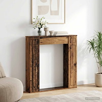 vidaXL Eldstadsram Gammalt trä 100 x 20 x 100 cm Konstruerat trä