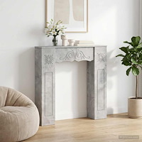 vidaXL Eldstadsram Betonggrå 102 x 20 x 102 cm Konstruerat trä