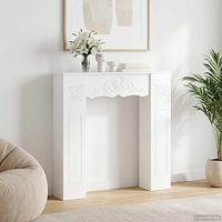 vidaXL Eldstadsram Vit högglans 102 x 20 x 102 cm Konstruerat trä