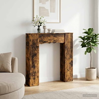 vidaXL Eldstadsram Rökt ek 102 x 20 x 102 cm Konstruerat trä