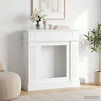 vidaXL Eldstadsram Vit 102 x 26 x 100 cm Konstruerat trä