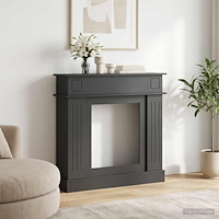 vidaXL Eldstadsram Svart 102 x 26 x 100 cm Konstruerat trä