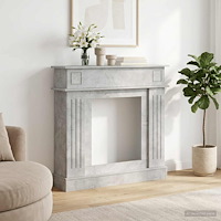 vidaXL Eldstadsram Betonggrå 102 x 26 x 100 cm Konstruerat trä