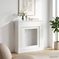 vidaXL Eldstadsram Vit högglans 102 x 26 x 100 cm Konstruerat trä