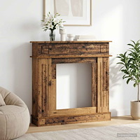 vidaXL Eldstadsram Gammalt trä 102 x 26 x 100 cm Konstruerat trä