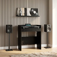 vidaXL DJ-bord Svart ek 102 x 45 x 102 cm Konstruerat trä