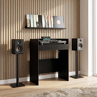vidaXL DJ-bord Svart ek 82 x 45 x 102 cm Konstruerat trä