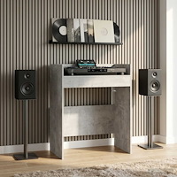 vidaXL DJ-bord Betonggrå 82 x 45 x 102 cm Konstruerat trä