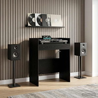vidaXL DJ-bord Svart ek 62 x 45 x 102 cm Konstruerat trä