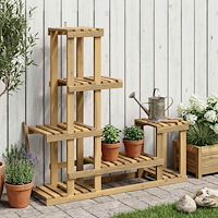 vidaXL Växtställ Vit 93,5 x 25 x 91,5 cm Massivt Akaciaträ