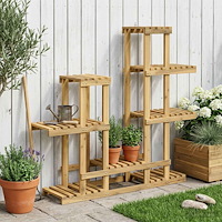 vidaXL Växtställ Vit 118 x 25 x 96,5 cm Massivt Akaciaträ