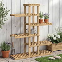 vidaXL Växtställ Vit 93 x 25 x 114,5 cm Massivt Akaciaträ