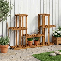 vidaXL Växtställ Naturlig 123 x 25 x 78,5 cm Massivt Akaciaträ
