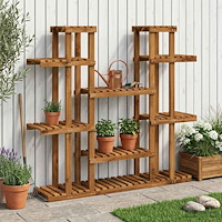 vidaXL Växtställ Naturlig 123 x 25 x 114,5 cm Massivt Akaciaträ