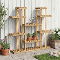 vidaXL Växtställ Vit 123 x 25 x 114,5 cm Massivt Akaciaträ